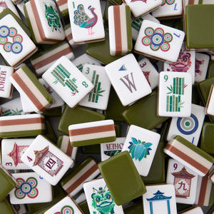 Fichas de Mahjong Personalizadas Pintadas a Mano, Juego de Fichas de Mahjong Grabadas de Lujo, Juego de Fichas de Mahjong Americanas - Product Image 1
