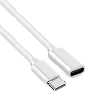 Cable de Extensión Tipo-C 2.0 Macho a Hembra de 0.5M 2A 60W con Blindaje Trenzado de PVC para Carga Rápida de Teléfonos Móviles, Bancos de Energía y Computadoras