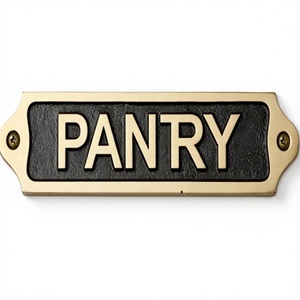 Vintage Brass Handmade Engraved Pantry Door Sign Decorative Metal <b>Name</b> <b>Plate</b> Wall Mounted Kitchen Plaque Customizable Antique - Product Image 1