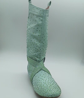 Chaussures de danse professionnelles pour femmes Evkoodance, à talon bas de 1,5 cm, en daim synthétique personnalisé, pour la danse de salon/latin/jazz/salsa, vert, pointures US 4-12, vente chaude