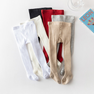 Collants côtelés pour bébé mignon, collants basiques en coton tricoté côtelé pour bébés, collants pour bébés - Product Image 3