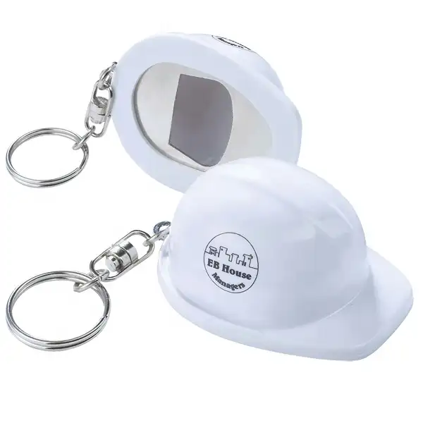 프로모션 안전 헬멧 모양의 사용자 정의 키 체인 오프너 매력 총알 모자 오프너 빈 바 맥주 홈