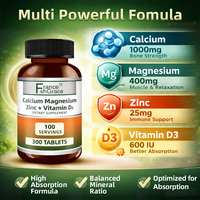 Complément personnalisé de calcium, magnésium, zinc et vitamine D3 pour améliorer la fonction immunitaire des adultes – Comprimés de vitamines à base de plantes