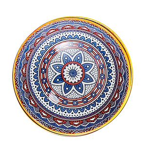 Moroccan Bohemian Style Ceramic Round Bowl Porcelain Oval Plate Platos Tableware Dinner Dish Dinnerware <b>Set</b> - Product Image 6