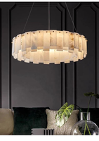 Lustre en marbre naturel, luminaire suspendu moderne de luxe, lustres en albâtre pour salle à manger, salon, restaurant, hall