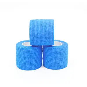 2 Inch 5 Yards Self Adhesive Non Woven Bandage Rolls, Blue Athletic Tape for Wrist, Ankle, Hand