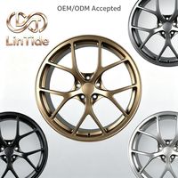 Jantes de voiture forgées concaves à cinq branches personnalisées, finition bronze satiné, adaptées aux automobiles sportives haut de gamme