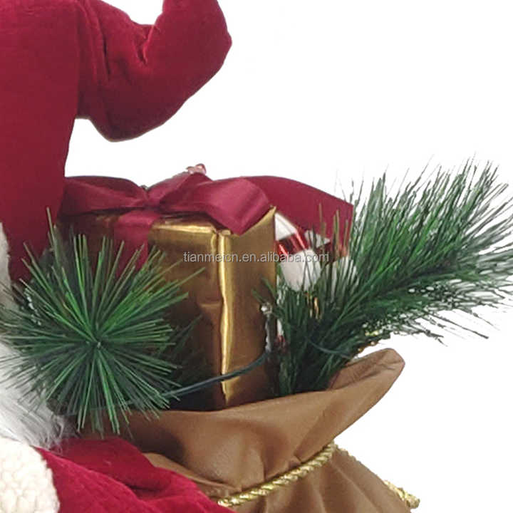 60cm Led Christmas Ornament Musical Animated Santa Claus Sitting on Motorbike with Warm Holiday Figurine Decoration Home