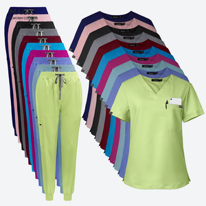 Conjunto de uniforme de enfermería para servicio de salud al por mayor, traje de mujer para correr, Spandex, <span class=keywords><strong>accesorios</strong></span> de <span class=keywords><strong>enfermera</strong></span> a la moda, ropa de trabajo médica Unisex - Product Image 1