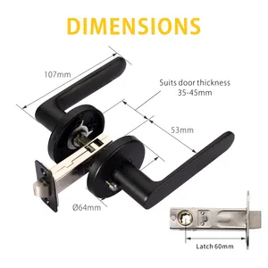 Modern America Market Contemporary Privacy Bed/bath Passage Hall Closet Hallway Door Lever Lock Set Indoor Door Lever Handle