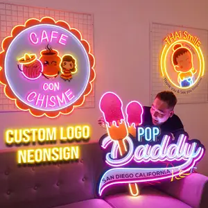 Thả vận chuyển Logo kinh doanh Neon dấu hiệu tùy chỉnh Công ty kinh doanh Logo dấu hiệu Acrylic dẫn đăng ký