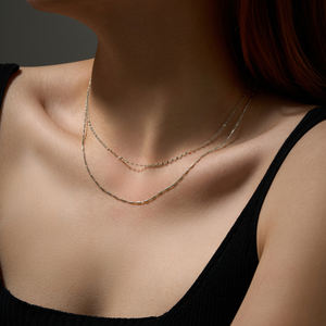 Fuamay Bán Buôn S925 Bạc Cơ Bản Vòng Cổ Chuỗi Mạ Vàng Rhodium Mạ Cơ Bản Thanh Liên Kết Pig Mũi Dưa Hạt Giống Chuỗi - Product Image 4