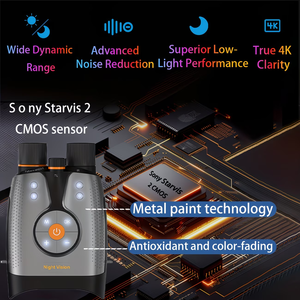 Jumelles de vision nocturne infrarouge 4K réelles avec télémètre et zoom 8x, lunettes de vision nocturne réglables sur 7 niveaux jour/nuit, objectif 25 mm 10x - Product Image 6