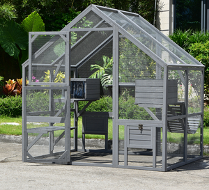 Recinto grande para gatos al aire libre para gatitos múltiples, casa de madera con cubierta impermeable para gatos, condominios, plataformas, puentes, puertas - Product Image 2