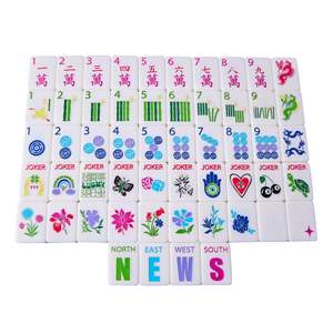 Tuiles de Mahjong XL sur mesure blanc éclatant, méga breloques porte-bonheur, luxe, acrylique sculpté double face, pour réunions entre amis, vente au détail et en gros - Product Image 2
