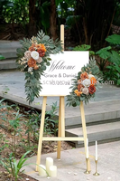 Lot de 2 guirlandes de fleurs artificielles pour panneaux de bienvenue de mariage, décorations florales, fleurs pour arche de mariage pour cérémonie de mariage