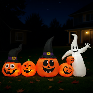 Decorazioni Gonfiabili di Halloween: Zucche e Fantasmi con Luci LED per Esterni, Decorazioni per Prato e Giardino, 8 Piedi - Product Image 2