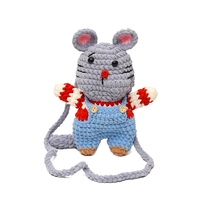 Sacs de téléphone personnalisés en tricot pour animaux mignons : souris, marmotte, grenouille, tigre, dragon, chat, poisson-clown et plus encore – Vente en gros