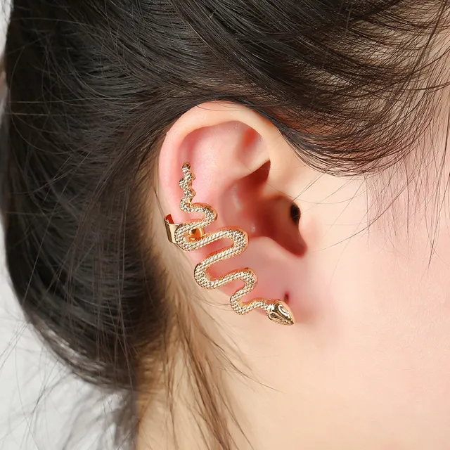 Alloy Snake Shape Earrings Ear Cuff Warp Ear Bone Clip-on Earrings in One Ear