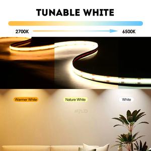 Luz ajustable regulable CCT 10mm 608LEDs/M 24V Cob Led Strip Light para el hogar y la habitación - Product Image 5