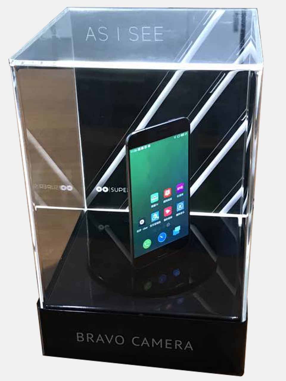 Apache AP24H Mobile Phone Display Stand Clear Acrylic Cellphone Display Box with Rotating Stage for Retail Shops and Exhibitions — view 4