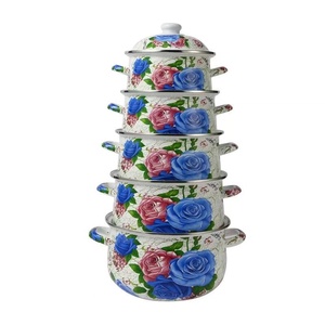 5個セット 18/20/22/24/26cm エナメル鍋 キッチン用品 調理器具 キャセロール ノンスティック調理器具セット 鍋とフライパンセット - Product Image 3