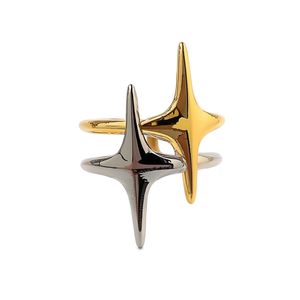 Anillo de Moda en Acero Inoxidable 316L con Baño de Oro PVD, Diseño Moderno, Sostenible y Resistente, Joyería de Diseño - Product Image 2