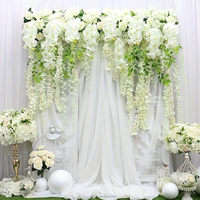 Mur de fleurs artificielles à prix abordable, fond de scène rose clair en fleurs de cerisier, décoration de mariage, fleurs artificielles pour plafond