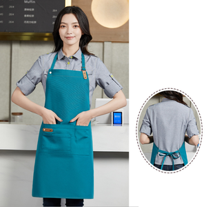 Chaquetas <span class=keywords><strong>de</strong></span> <span class=keywords><strong>chef</strong></span> a la moda, uniformes <span class=keywords><strong>de</strong></span> abrigo, Mandiles <span class=keywords><strong>de</strong></span> cuero <span class=keywords><strong>de</strong></span> longitud completa, babero barista, Barbero, Delantales, jardín, peluquería, dibujos animados - Product Image 2