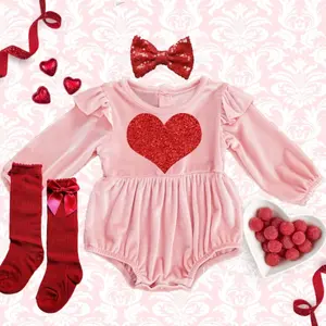 Baby Fashion Clothing Toddler Baby Velvet Dress Children's Valentine Clothing Infant Children's Clothing Toddler's Crawl Suit