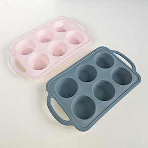 Moule à gâteau en silicone 6 cavités rondes, résistant au four, facile à démouler, pour la cuisson de gâteaux mousse - Product Image 3