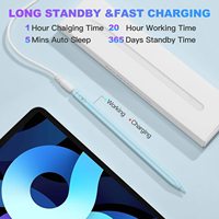 Stylet capacitif actif en métal bleu ciel personnalisé pour tablette iPad avec rejet de la paume et attraction magnétique
