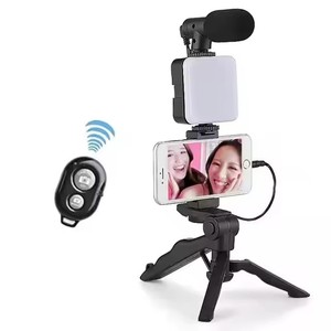 Kit de vlogging pour smartphone avec trépied, support de téléphone, mini microphone, éclairage LED, kit de démarrage pour TikTok, diffusion en direct, vidéo <span class=keywords><strong>YouTube</strong></span> - Product Image 2