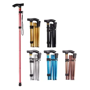 Bastones retráctiles automáticos de aleación de Duraluminio para exteriores, bastones para ancianos, bastones para senderismo y trekking - Product Image 1