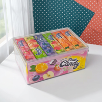 Bonbons gélifiés multicolores en forme de dessin animé aux saveurs variées, goût sucré, emballage en boîte, vente en gros en vrac