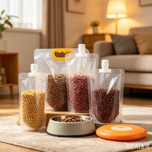Custom 2.5L Easy Pour <b>Clear</b> Spout <b>Bag</b> For Cat Dog Food Pet Feed Storage Organizer - Product Image 1