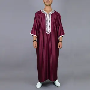 Custom Groothandel Midden-Oosten Qatar Stijl Jubbah Islamic Kleding Saudi Arabische Daffah Thobe Voor Moslim