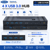 Hardrock Advanced Dual Monitor KVM Switch untuk HDMI 2.1 DP USB 3.0 Hub dengan HDCP 2.3 untuk Gaming & Creator Studio