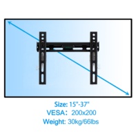 Rak Dinding TV Logam Tetap VESA 200x200 Buatan Pabrik OEM/ODM untuk Monitor 15''-37'' Inch