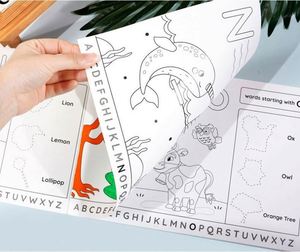 Livre d'autocollants à colorier pour la maternelle et la préscolaire, cahier d'exercices de traçage des lettres de l'alphabet et d'écriture manuscrite pour enfants - Product Image 6