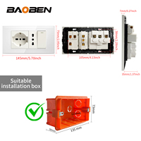 Prise murale intelligente BAOBEN EU - Charge rapide Type C, panneau d'interrupteurs modulaire blanc pour la maison/le bureau