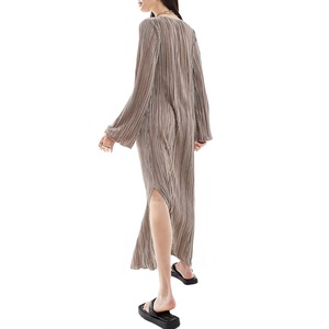 Abito casual personalizzato da donna Maxi abito a manica lunga <span class=keywords><strong>con</strong></span> spacco laterale <span class=keywords><strong>vestiti</strong></span> <span class=keywords><strong>estivi</strong></span> per le donne - Product Image 2