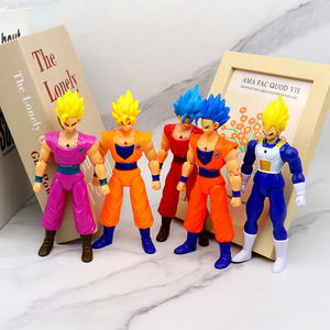 Figurine d'action Goku <span class=keywords><strong>Dragon</strong></span> <span class=keywords><strong>Ball</strong></span> en PVC, modèle de décoration de poupée anime, 7 pouces, noire, jaune, bleue, mobile, avec cheveux - Product Image 3