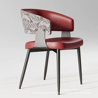 Chaise de salle à manger minimaliste italienne noire, design moderne, dossier haut de gamme, fauteuil pour la maison avec revêtement en cuir PU durable