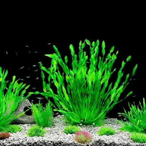 סימולציה אקווריומים דשא מים אביזרים פלסטיק מלאכותי צמחי נוי אצות ירוק קישוט עבור מיכל דגים
