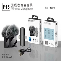 F11-2-3N1 Portable Dual Mini Microphone sans fil 3 en 1 USB C MIC Microphone de Lavalier minuscule à suppression de bruit