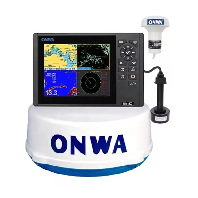 ONWA 8 Inch KM-8X (New) 5-in-1 Marine GPS+ Chart Plotter + Class B AIS Transponder + Fish Finder +marine Radar Function