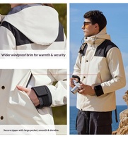 Veste polaire 3-en-1 détachable coupe-vent et imperméable avec logo personnalisé, en tissu Oxford T400, idéale pour la randonnée en montagne et le camping sauvage (vente en gros)