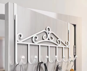Многофункциональный настенный органайзер для хранения за дверью: крючки для одежды, сумок, без сверления, металлические - Product Image 3
