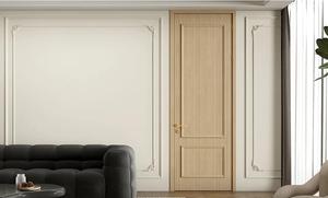 Portes intérieures modernes en WPC (composite bois-plastique) insonorisées, en chêne blanc, sur mesure, imperméables, pour chambre et salon - Product Image 3